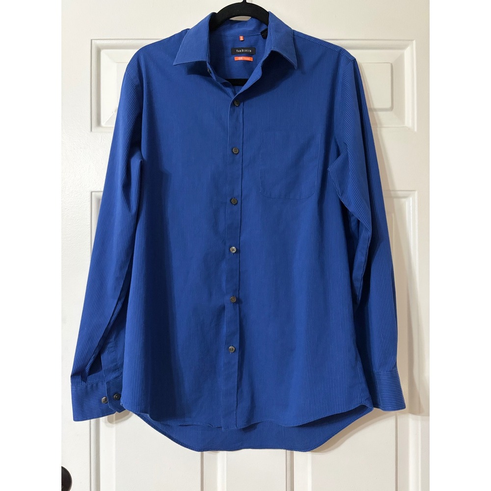 Van Heusen | Traveler Pinstripe Button Down Shirt | Size S || Blue|
